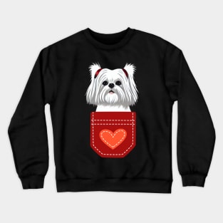 I Love My Crusty White Dog Girl Maltese Shih Tzu Birthday Crewneck Sweatshirt